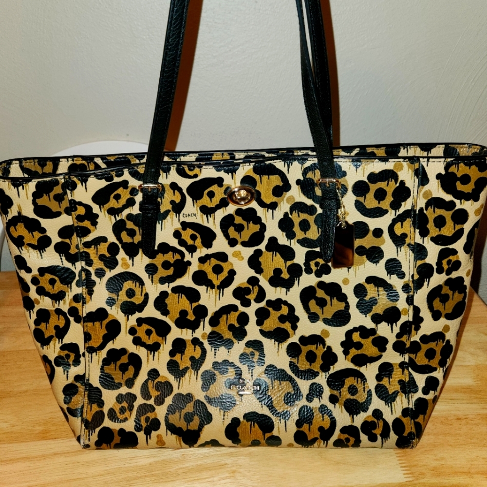 Coach purse- leopard print
